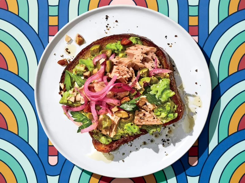 Tuna, Avocado, and Pickled Onion Sandwich